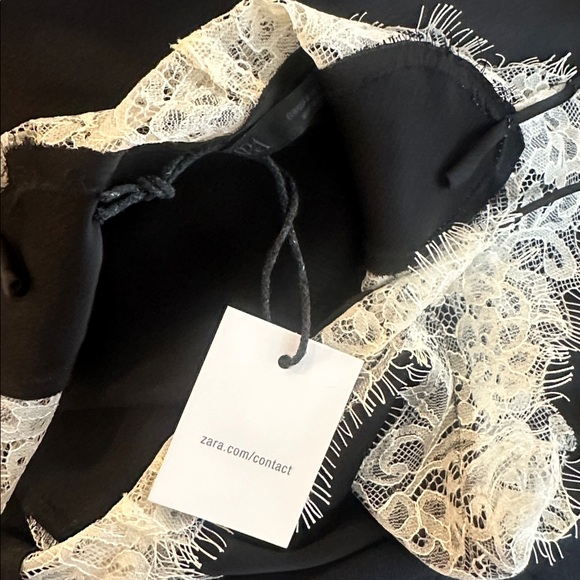 ZARA CONTRAST LACE SATIN TOP ZW COLLECTION - Picture 9 of 13